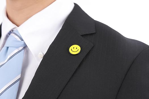 スマイル 様 ♡ Check ＆ STRIPE カラフル スマイル 缶バッジ 缶バッチ【5.5cm】smile ピンバッチ